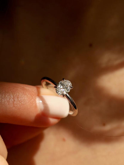 Marquise Cut Cluster Styled Lab Grown Diamond Engagement Ring