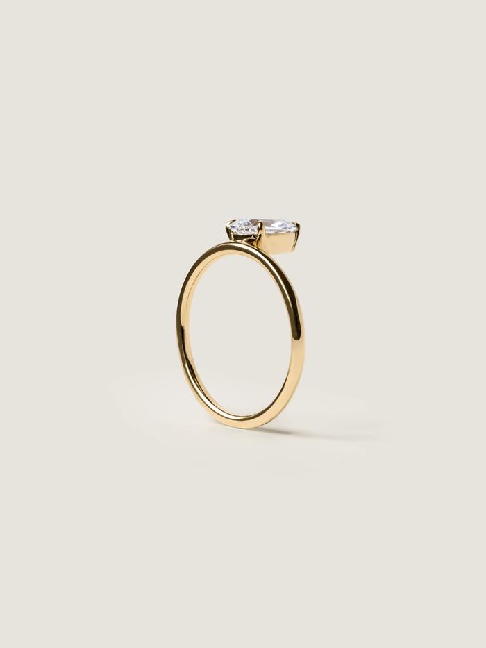 Marquise Cut Cluster Styled Lab Grown Diamond Engagement Ring