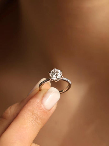 Marquise Cut Cluster Styled Lab Grown Diamond Engagement Ring