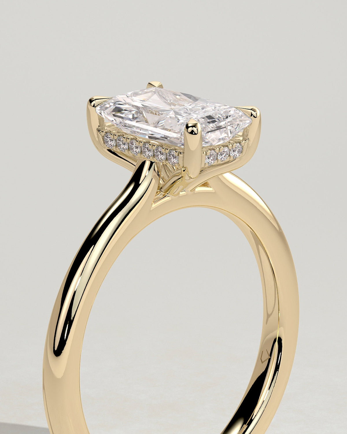 Radiant Hidden Halo Lab Grown Diamond Engagement Ring