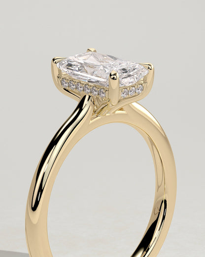Radiant Hidden Halo Lab Grown Diamond Engagement Ring