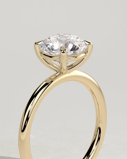 Round Solitaire Lab Grown Diamond Engagement Ring