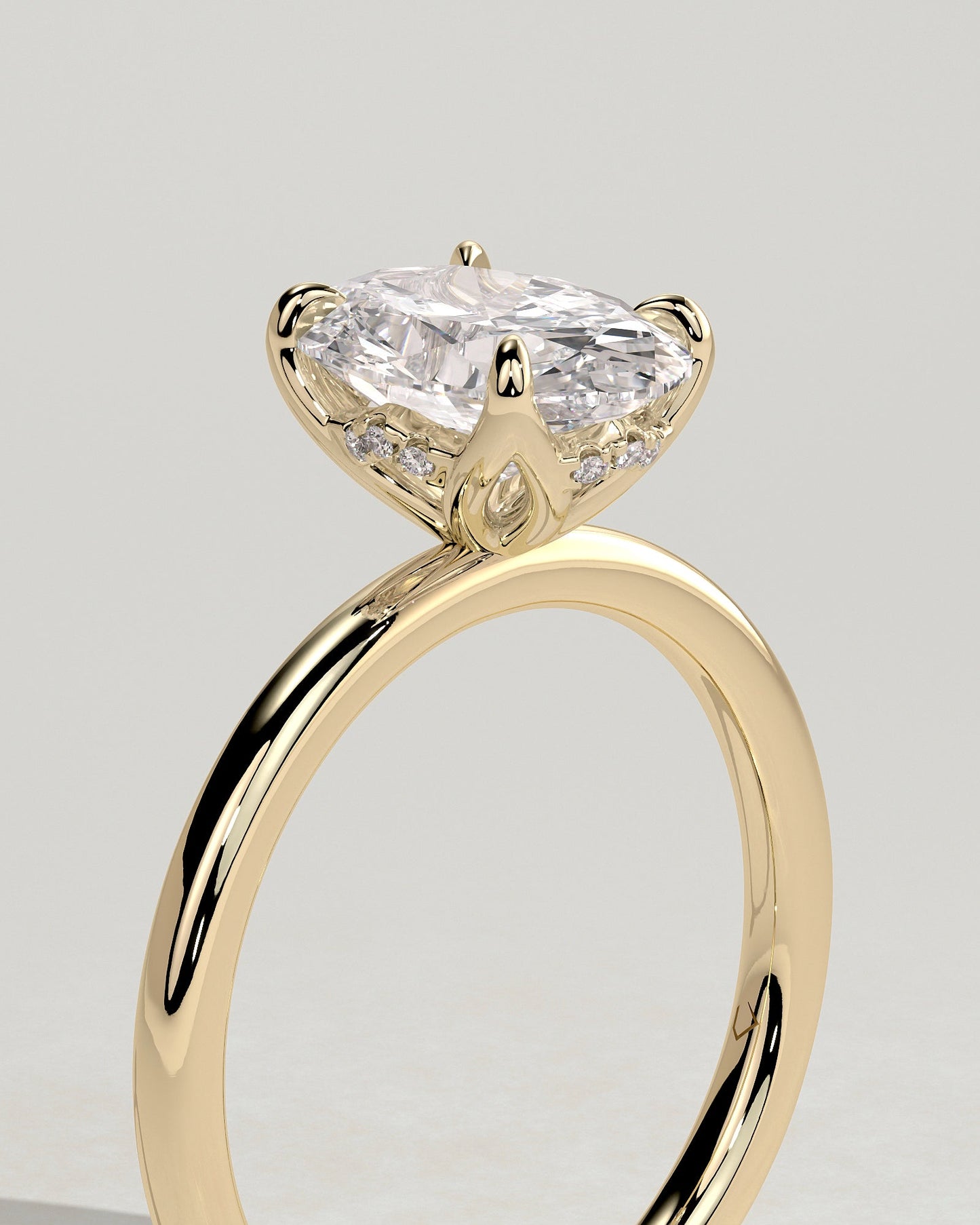 Oval Solitaire With Tulip Prongs Lab Grown Diamond Engagement Ring