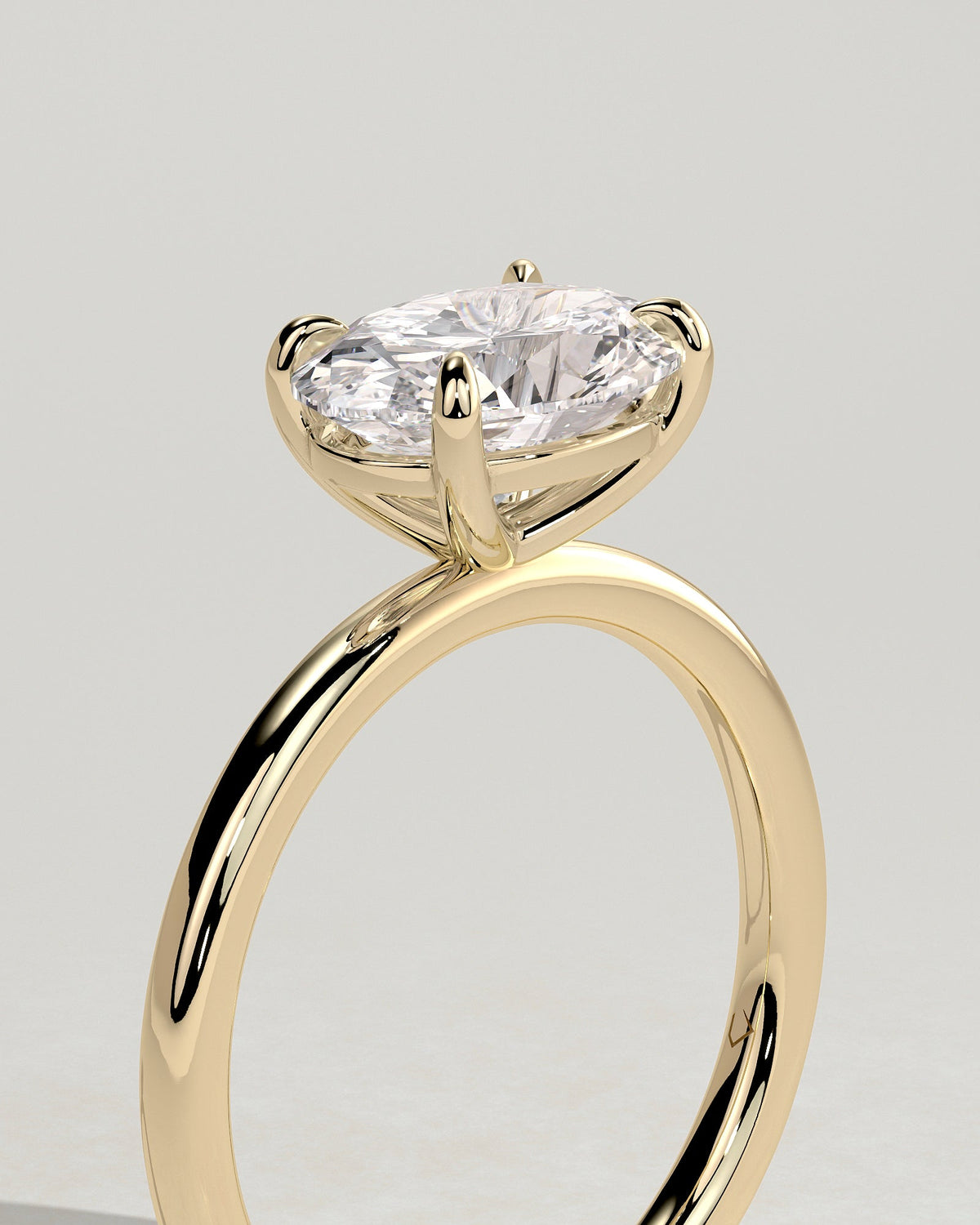 Oval East West Solitaire Lab Grown Diamond Engagement Ring