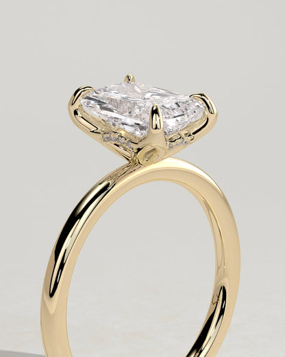 Radiant Solitaire Lab Grown Diamond Engagement Ring
