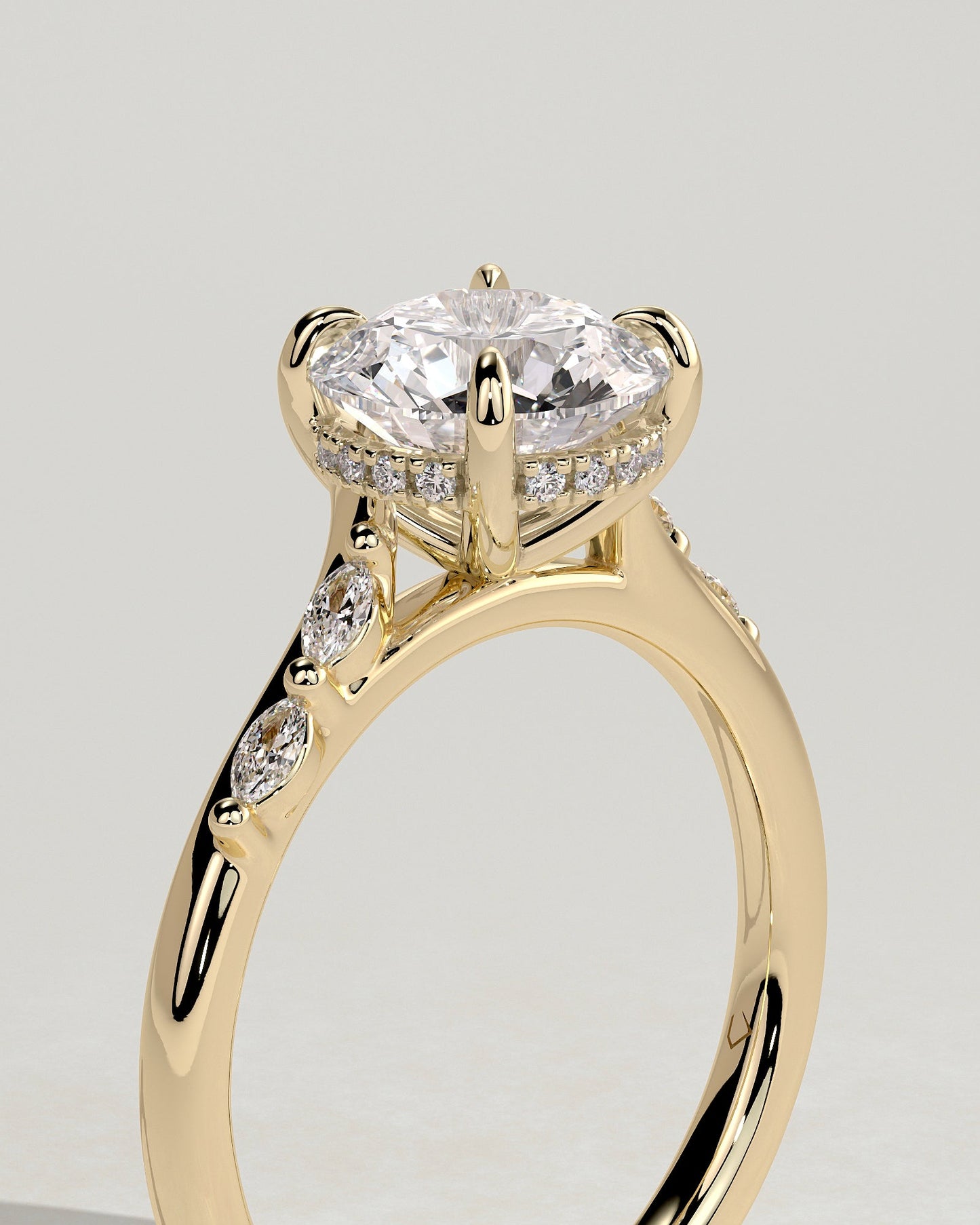 Round Pave & Hidden Halo Lab Grown Diamond Engagement Ring