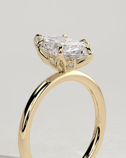 Marquise Solitaire With Tulip Prongs Lab Grown Diamond Engagement Ring