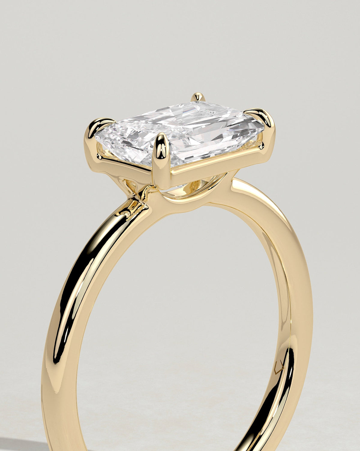 Radiant East West Solitaire Lab Grown Diamond Engagement Ring