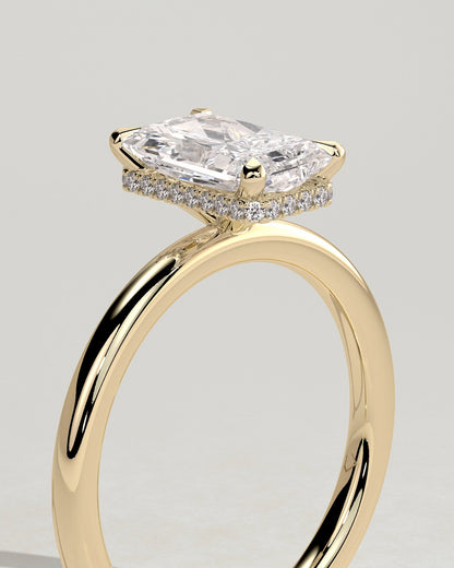 Radiant Hidden Halo Lab Grown Diamond Engagement Ring