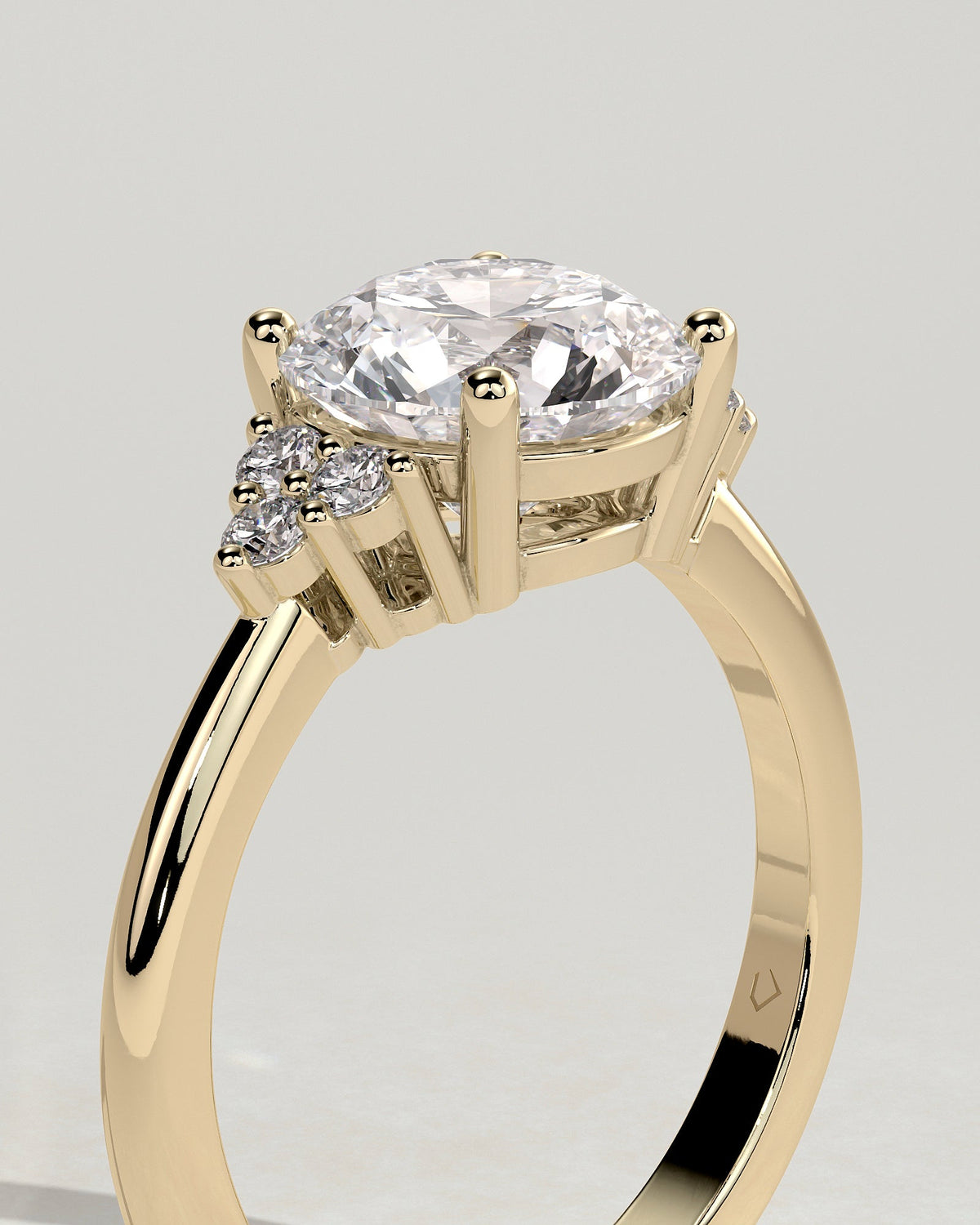 Round Cluster Lab Grown Diamond Engagement Ring