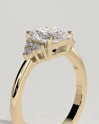 Cushion Cluster Lab Grown Diamond Engagement Ring