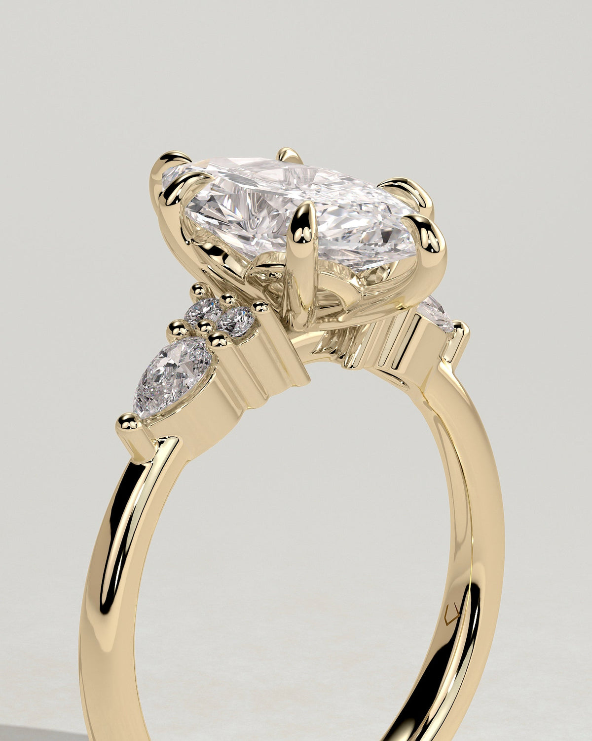 Marquise Cluster Lab Grown Diamond Engagement Ring