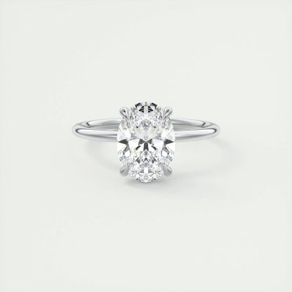2 CT Oval Hidden Halo CVD F/VS1 Diamond Engagement Ring 1