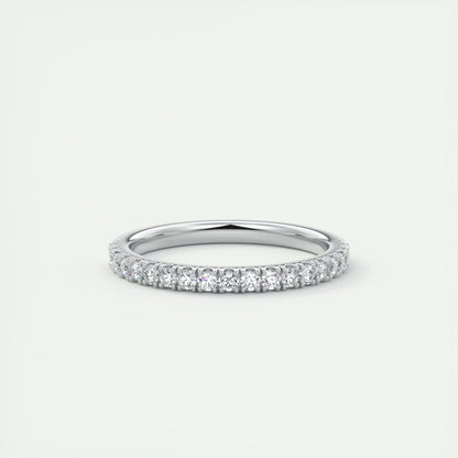 0.38 CT Round Half Eternity CVD EF/VVS Diamond Wedding Band 1