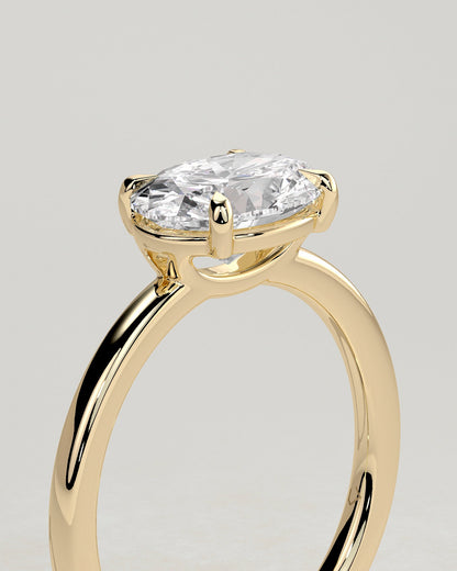 Oval East West Solitaire Lab Grown Diamond Engagement Ring