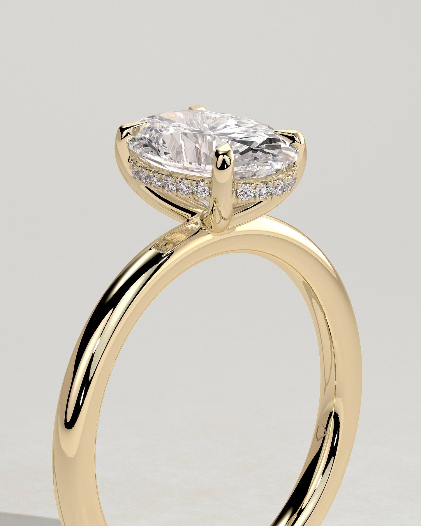 Oval Hidden Halo Lab Grown Diamond Engagement Ring