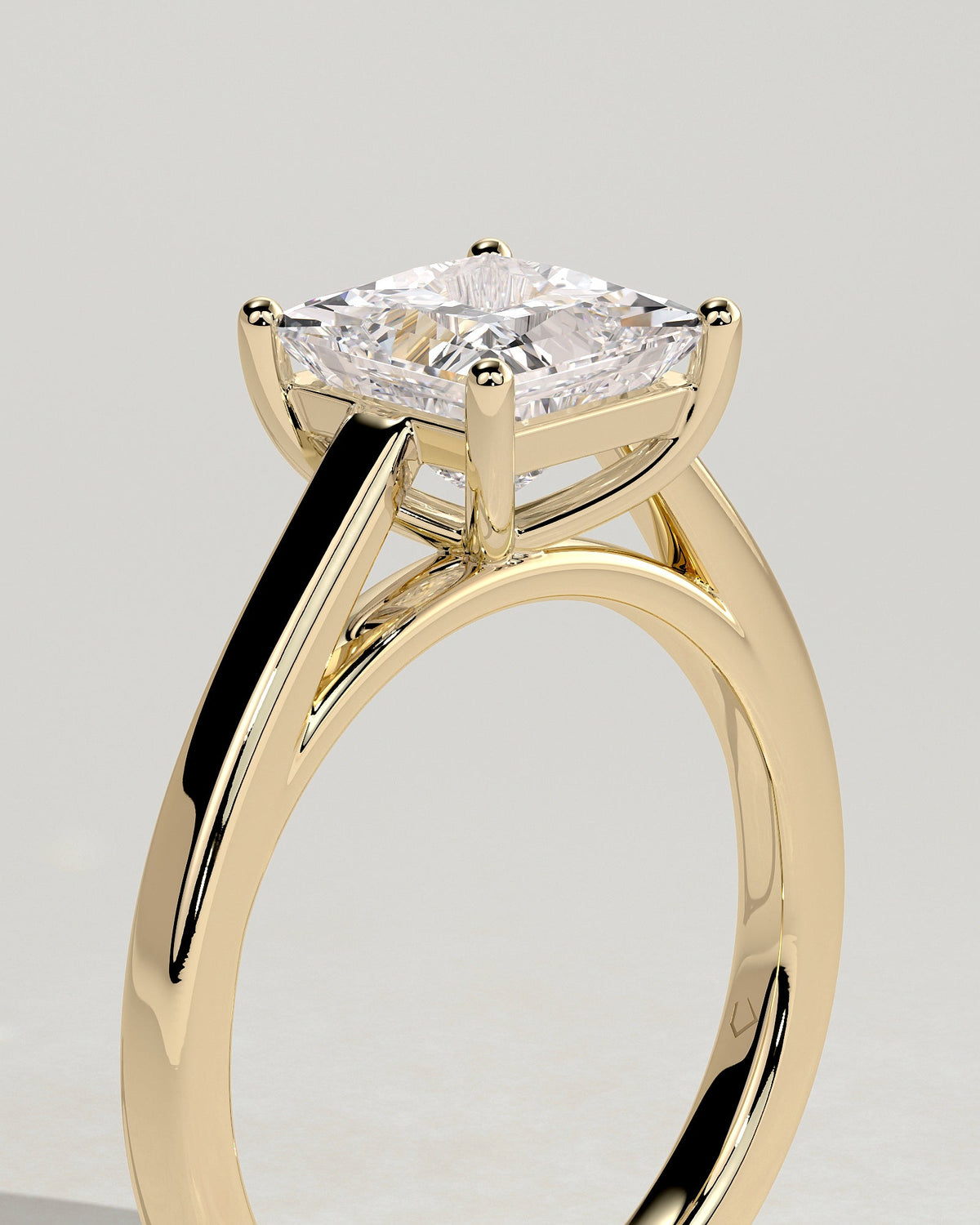 Princess Solitaire & Cathedral Lab Grown Diamond Engagement Ring