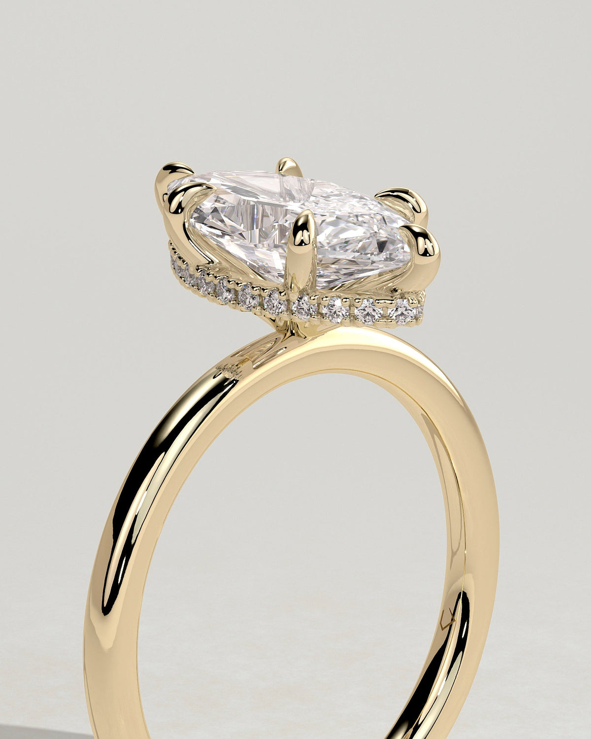Marquise Hidden Halo Lab Grown Diamond Engagement Ring