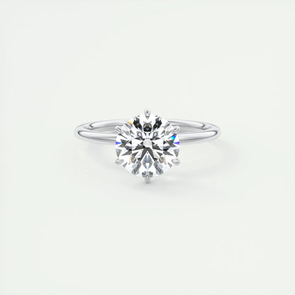 2.0 CT Round Cut Solitaire Moissanite Engagement Ring 1