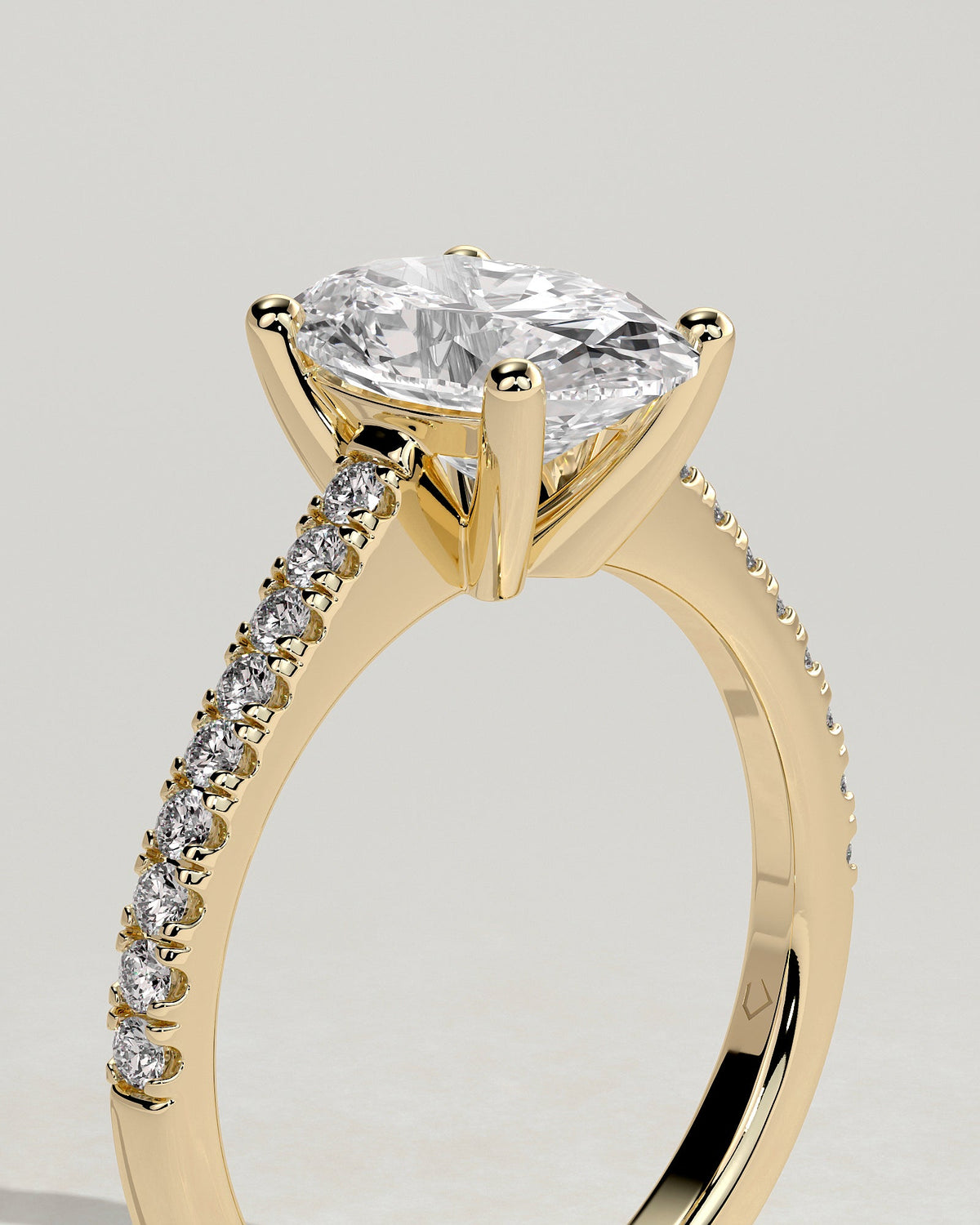 Oval Pave Lab Grown Diamond Engagement Ring