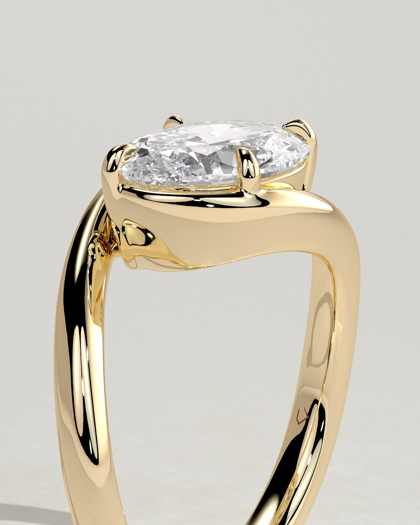 Oval Swirl Solitaire Lab Grown Diamond Engagement Ring