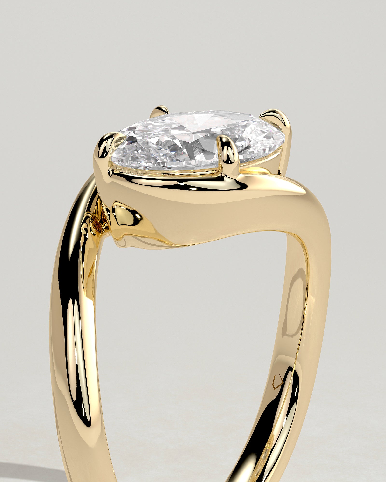 Oval Swirl Solitaire Lab Grown Diamond Engagement Ring