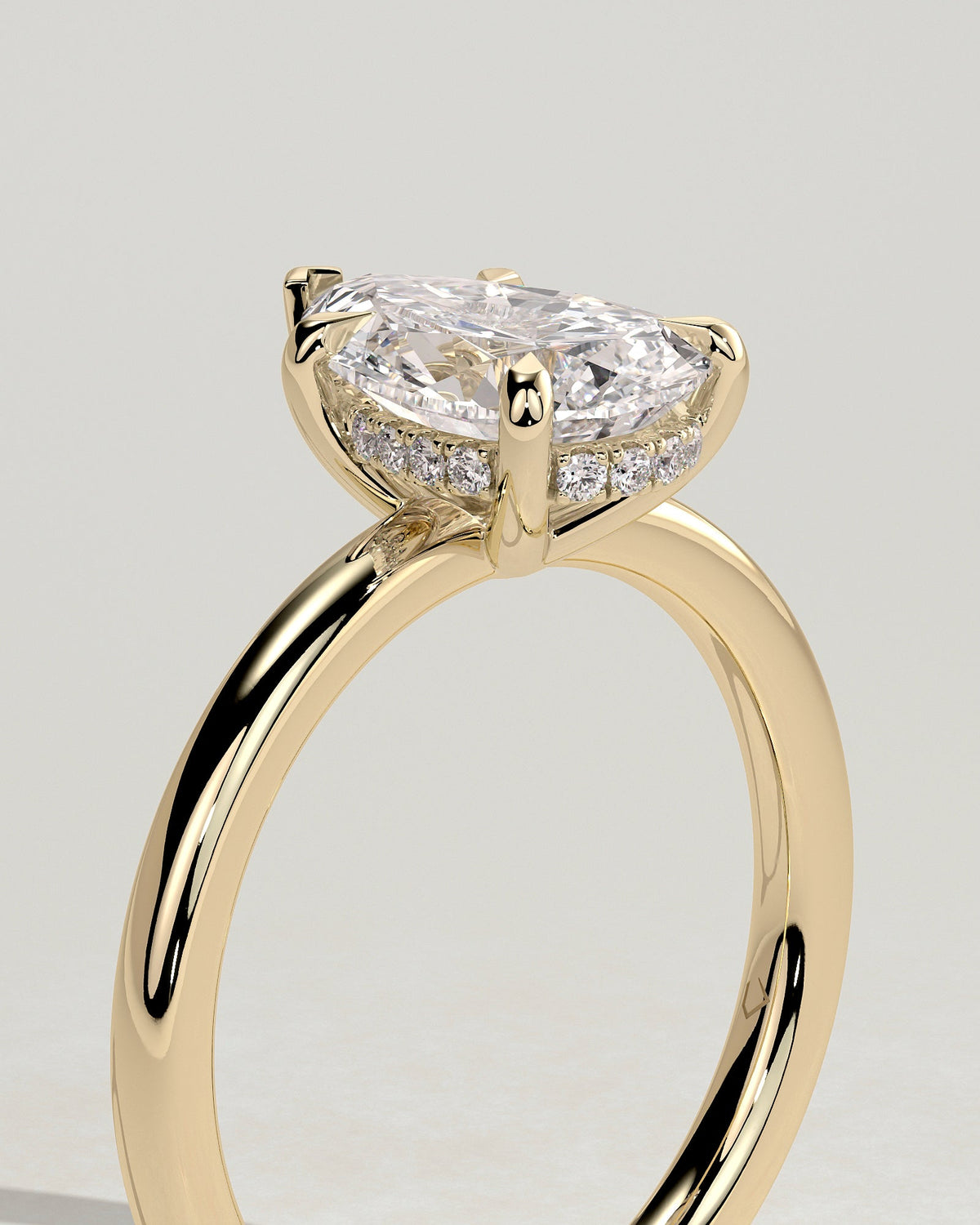 Pear Hidden Halo Lab Grown Diamond Engagement Ring