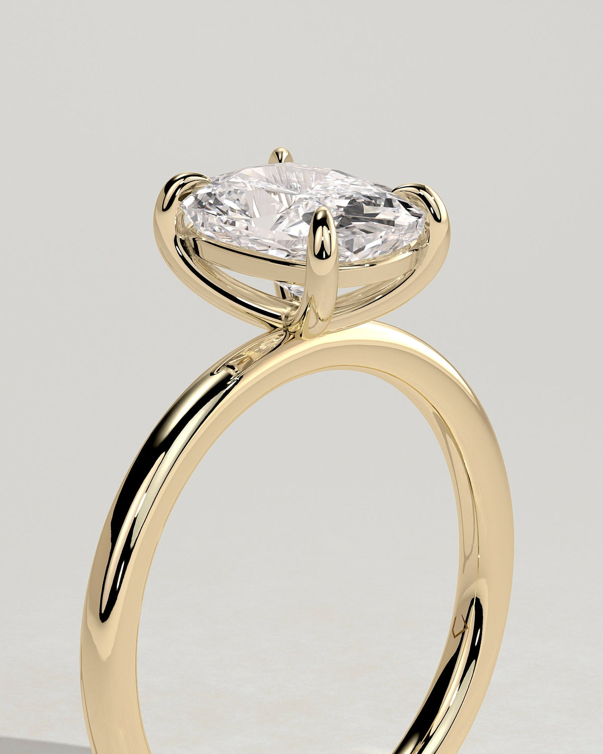 Elongated Cushion Solitaire Lab Grown Diamond Engagement Ring