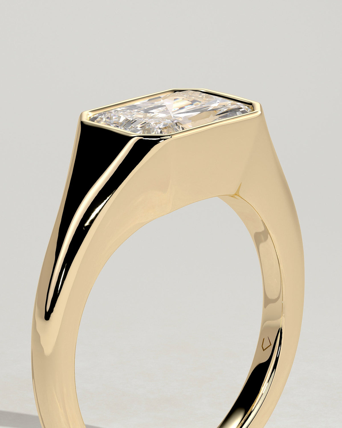 Radiant Signet Solitaire Lab Grown Diamond Engagement Ring