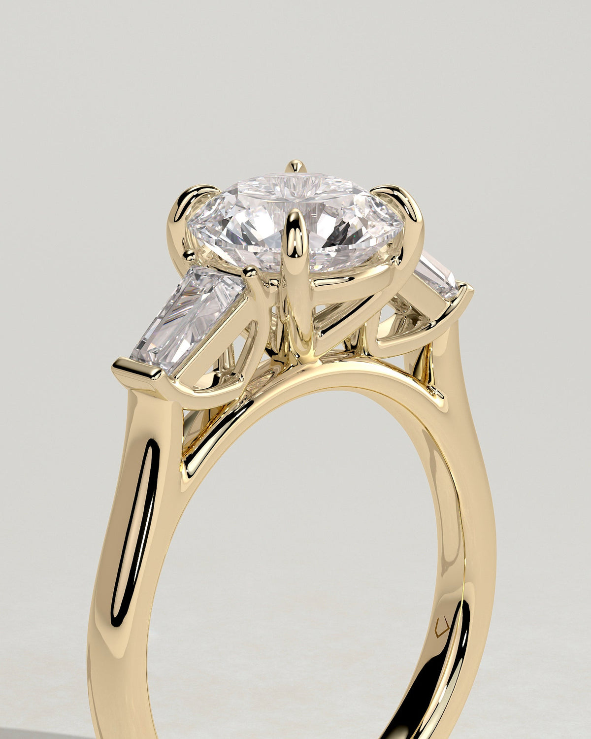 Round Three Stones Lab Grown Diamond Engagement Ring