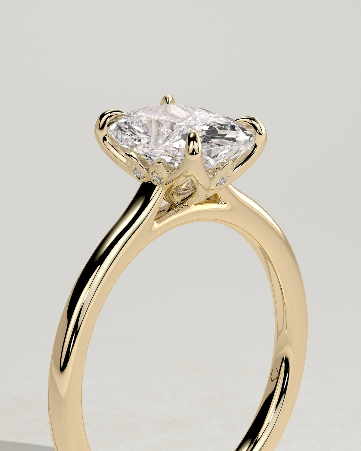 Elongated Cushion Solitaire Lab Grown Diamond Engagement Ring
