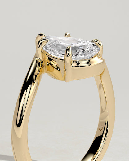 Pear Swirl Solitaire Lab Grown Diamond Engagement Ring