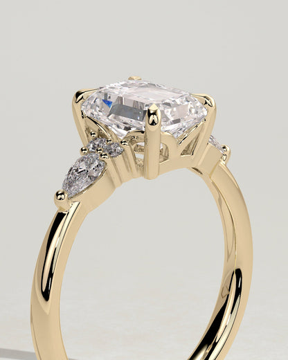 Emerald Cluster Lab Grown Diamond Engagement Ring