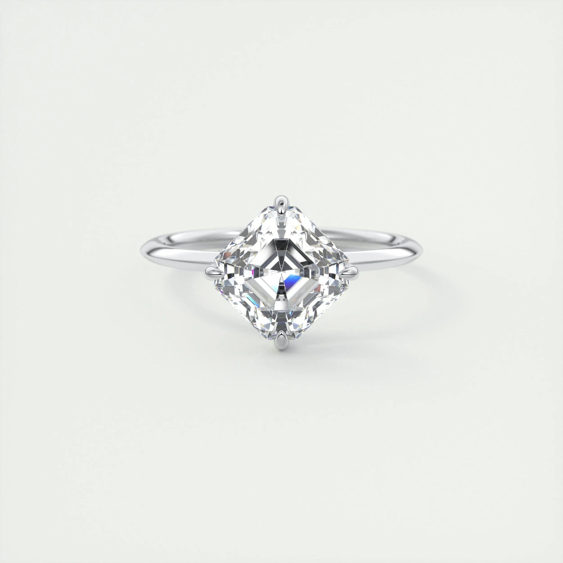 2 CT Asscher Solitaire CVD F/VS1 Diamond Engagement Ring 1