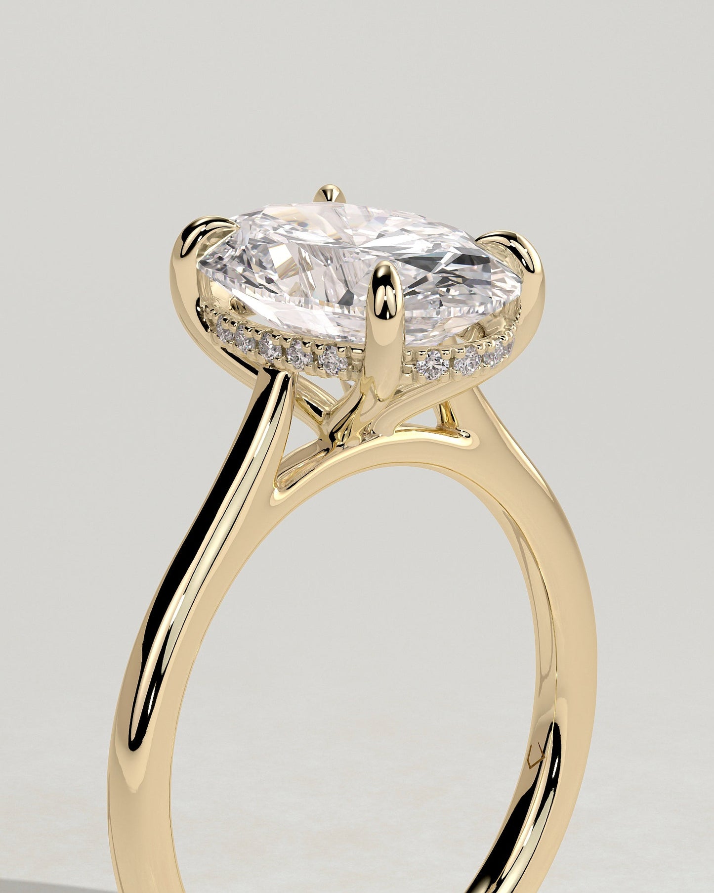 Oval Hidden Halo Lab Grown Diamond Engagement Ring