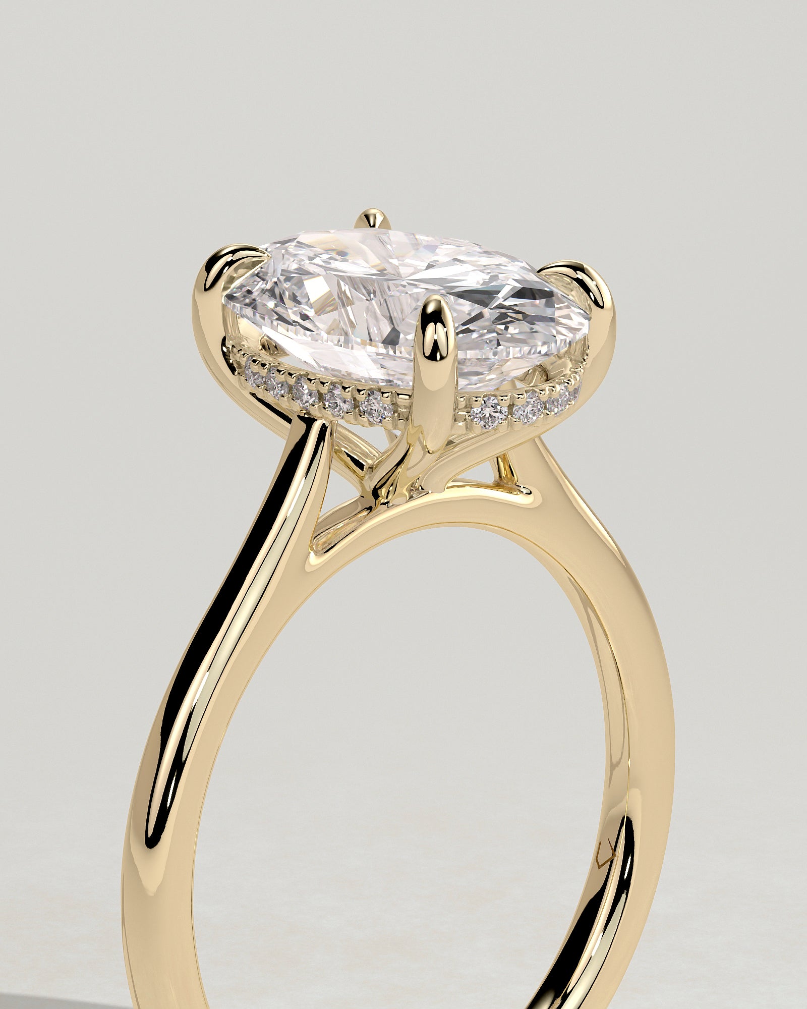 Oval Hidden Halo Lab Grown Diamond Engagement Ring