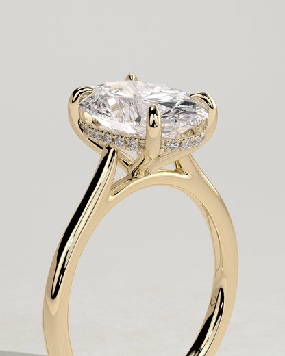 Oval Hidden Halo Lab Grown Diamond Engagement Ring