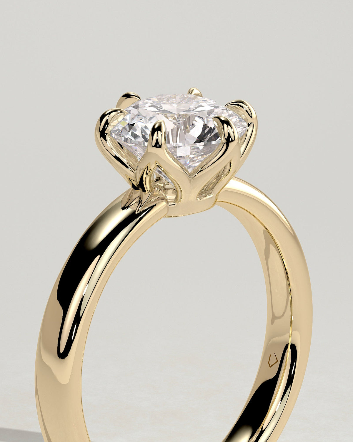 Round Bold Solitaire Lab Grown Diamond Engagement Ring