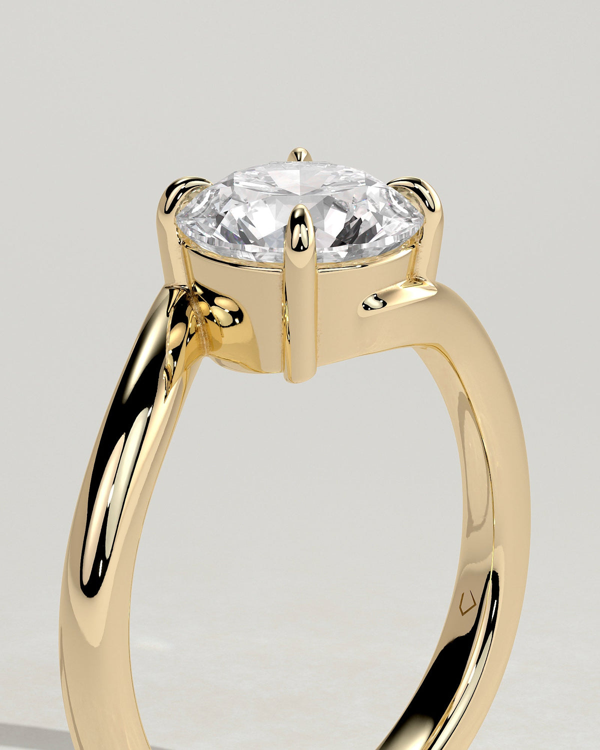 Round Swirl Solitaire Lab Grown Diamond Engagement Ring