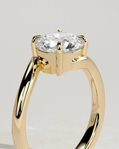 Round Swirl Solitaire Lab Grown Diamond Engagement Ring