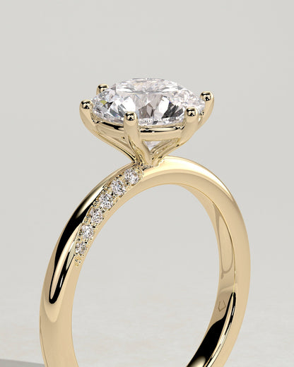 Round Minimal Cluster Lab Grown Diamond Engagement Ring