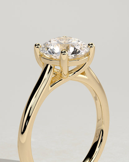 Round Solitaire Lab Grown Diamond Engagement Ring