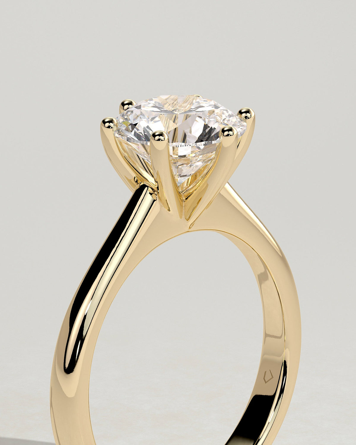 Round Solitaire Lab Grown Diamond Engagement Ring