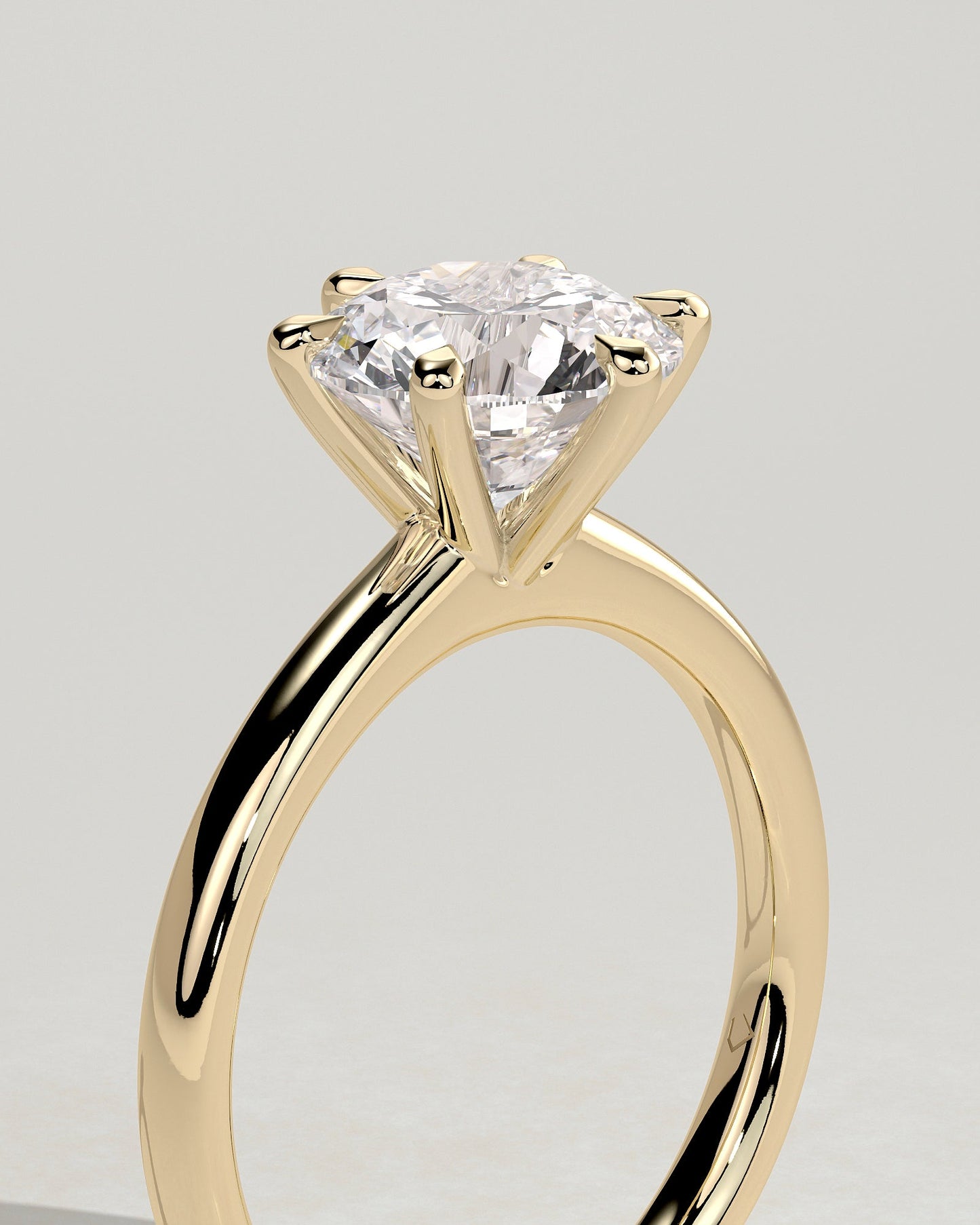 Round Solitaire Lab Grown Diamond Engagement Ring