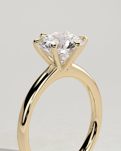 Round Solitaire Lab Grown Diamond Engagement Ring