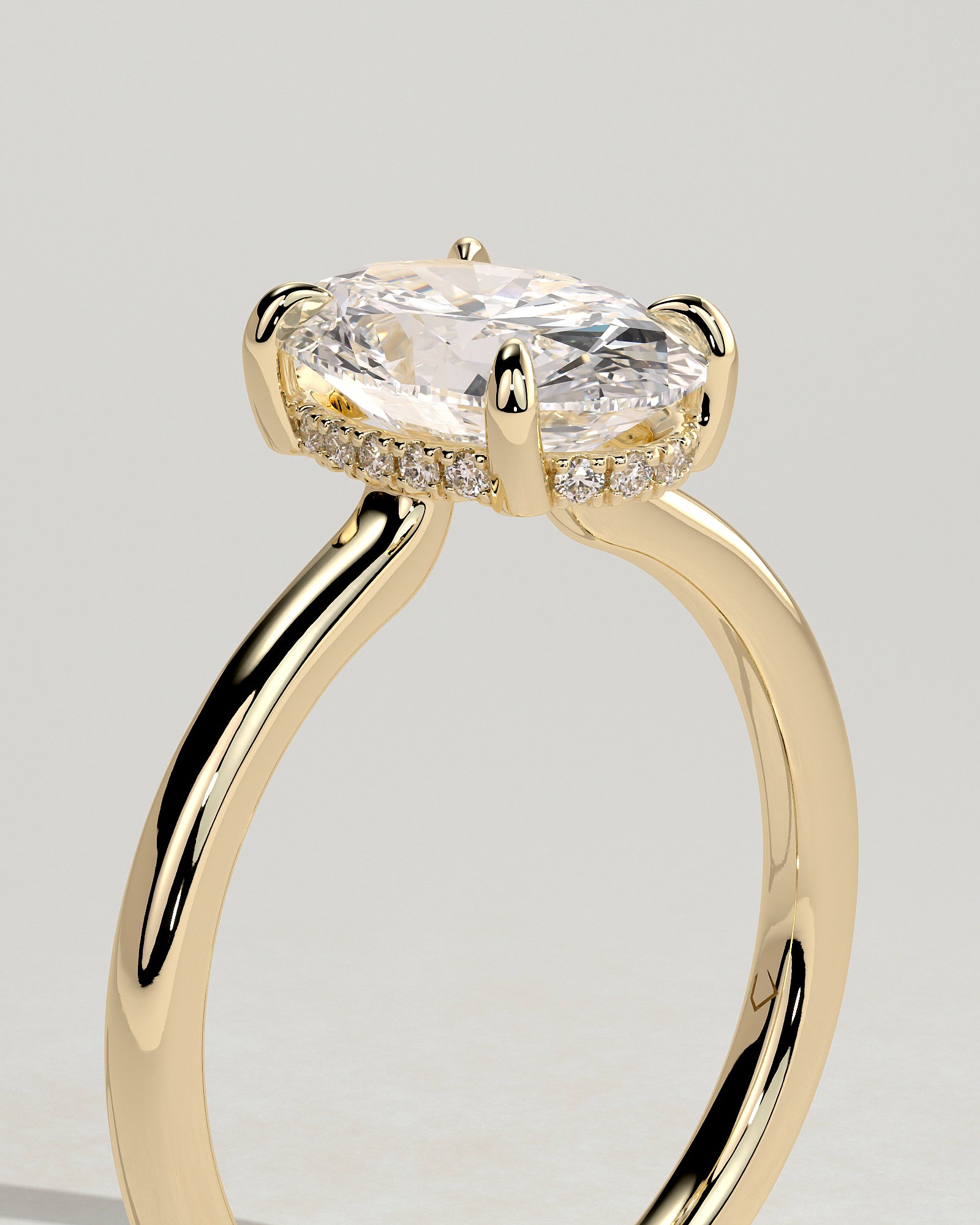 Oval Hidden Halo Lab Grown Diamond Engagement Ring