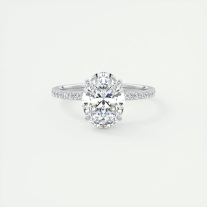 1.91 CT Oval Cut Solitaire Pave Moissanite Engagement Ring 1