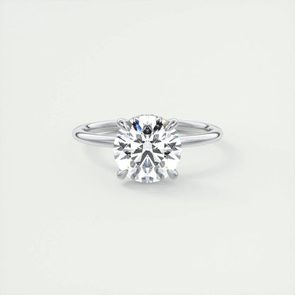 2.0 CT Round Solitaire Hidden Halo Moissanite Engagement Ring 1