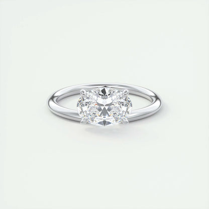 1.5 CT Oval Solitaire CVD F/VS1 Diamond Engagement Ring 1