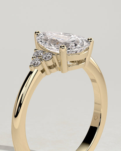 Pear Cluster Lab Grown Diamond Engagement Ring